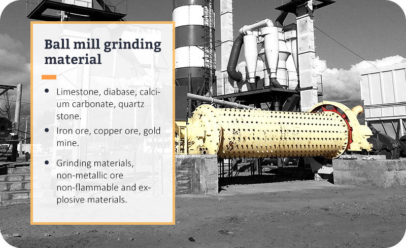 Ball mill grinding material