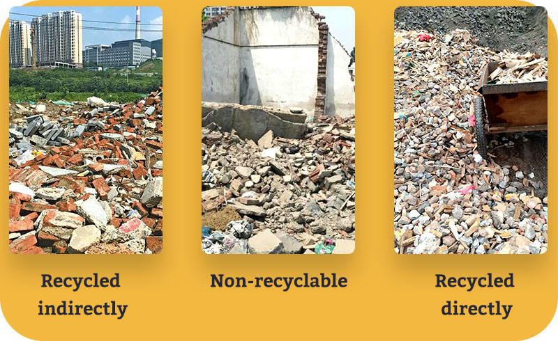 Three kinds of construction waste