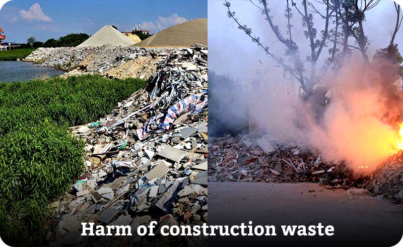 Pollution of the construction waste