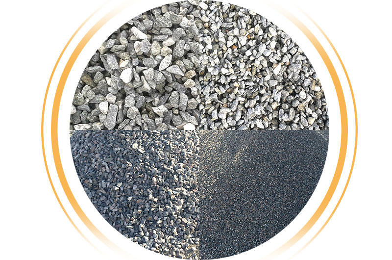 Different sizes of aggregate