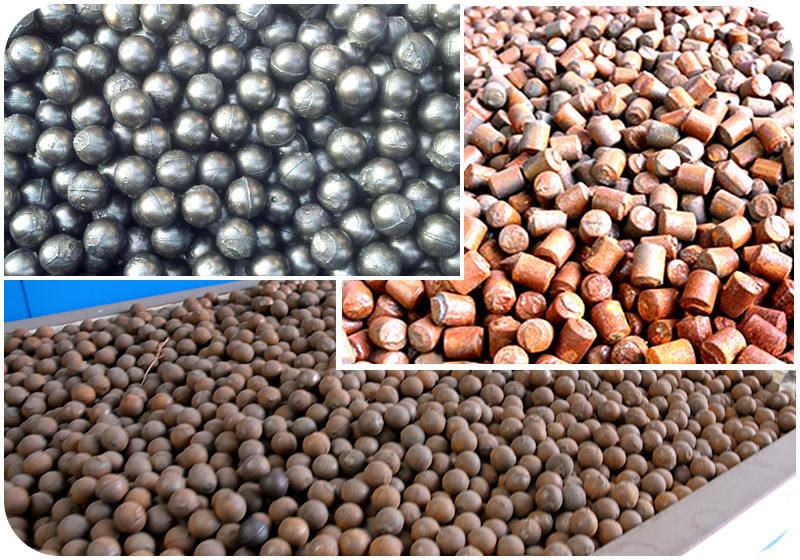 different grinding media of ball mills, rod mills and SAG mills